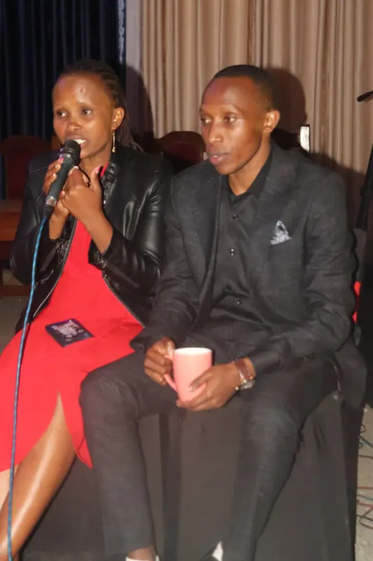 Simon Mugetha with a co-host during a live conversation